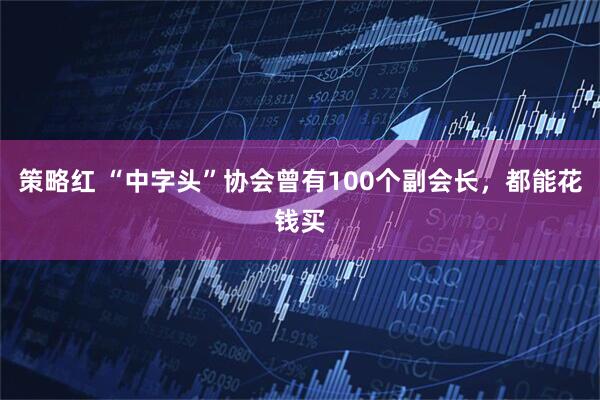 策略红 “中字头”协会曾有100个副会长，都能花钱买